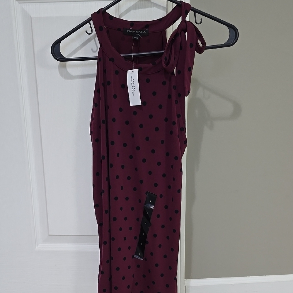Banana Republic One Shoulder Burgundy Dress